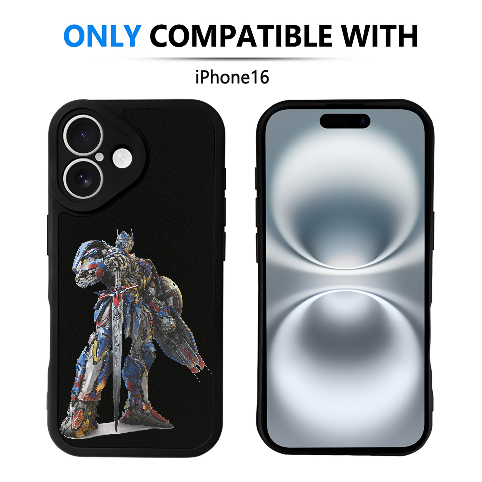 （画像用） Transformers トランスフォーマー 【iPhone 16シリーズ対応】シリコンスマホケース（レザー調） 材質：シリコン